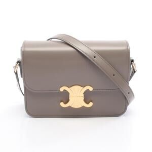 Celine Teen Triomphe Shoulder Bag Leather Gray